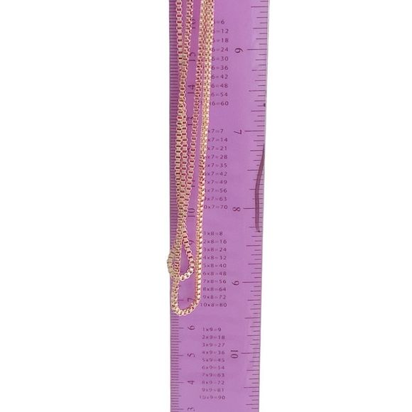 Gold Tone 2 Layered Box Chain Necklace Adjustable - Picture 6 of 6